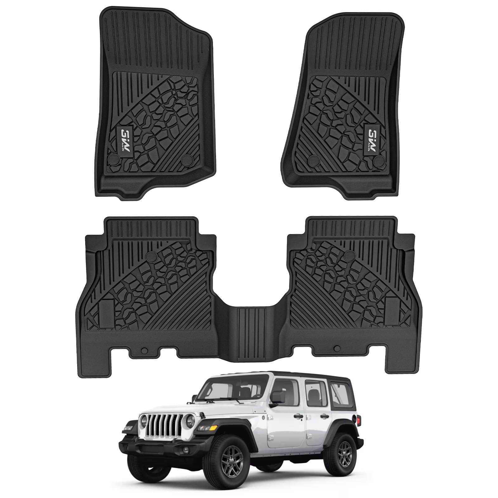 Amazon | 3W フロアマット Jeep Wrangler JL 2018-2024